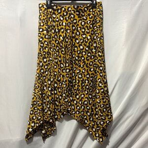 Who What Wear Yellow and Black Asymmetrical Skirt